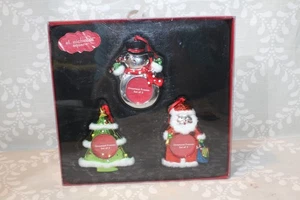 St Nicholas Square 4" Picture Frame Ornaments Snowmen Santa Christmas Tree  New - Picture 1 of 8