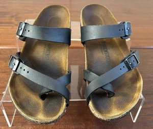 Birkenstock Jugend Mädchen Sandalen schwarz Leder Zehenschlaufe Slipper - Gr. 32 (US 1) - Bild 1 von 11