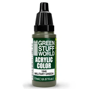 Green Stuff World Acrylic Color Paint - MILITARY GREEN 17ml - Picture 1 of 2