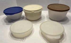 Tupperware Mixed Lot Of 5 Various Sheer Containers/Bowls With Lids - Picture 1 of 18