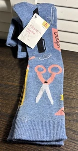 Teen SOCKS “Back To School” KNEE HIGH Pens Pencils Erasers Scissors NEW WITH TAG - Picture 1 of 3