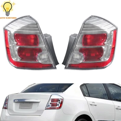 Chrome For 2010-2012 Nissan Sentra Base Left+Right Side Rear Brake Tail Lamps - Изображение 1 из 4