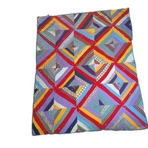 Vintage Handmade Quilt 76 X 63 Multicolor - Picture 1 of 4