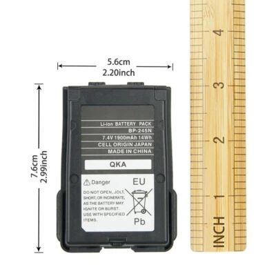 BP-245N Li-ion Battery 7.2V 1900mAh for Icom IC-M71 M71 M72 M73 VHF Marine Radio - Image 1 of 4