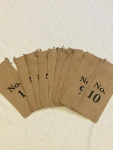 Numbered Burlap Wine Bags 1-10 11-20 21-30 Designer Burlap Free Ship! - Picture 1 of 11