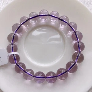 10.2mm Genuine Natural Purple Amethyst Crystal Round Beads Bracelet AAA - Picture 1 of 4