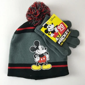 Mickey Mouse 90 Years Winter Hat And Glove Set Youth - Picture 1 of 4