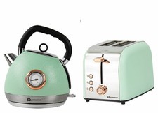 Epoque Electric Kettle Temperature Display & Toaster Set Green