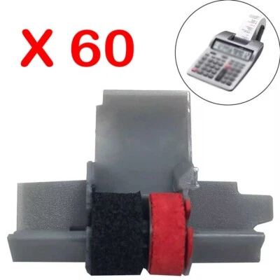 60pcs IR-40T Black & Red Calculator Ink Rollera for CP13 NR42 IR40T Sharp Casio - Image 1 of 4