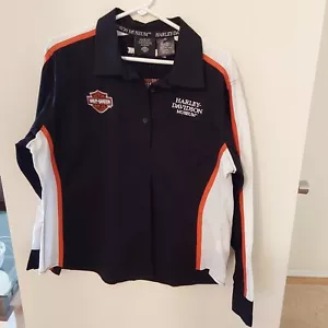 Harley-Davidson Museum Mechanic Shirt Women's Size M Long Sleeve button front - Picture 1 of 6