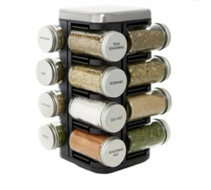 Kamenstein 16 Jar Plaza Spice Rack Includes Prefilled Spices Space Saving Design - Picture 1 of 9