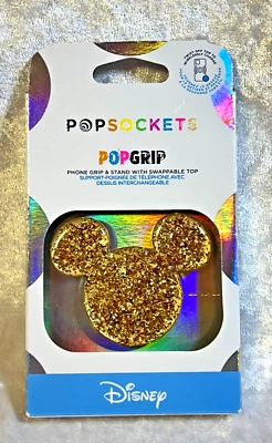Soporte de agarre para teléfono PopSockets dorado brillante Mickey Mouse PopSocket-Lc Foto 1 de 2