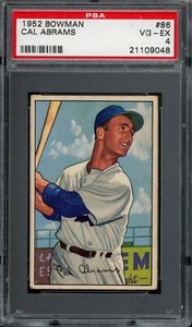 1952 Bowman #86 Cal Abrams PSA 4 Brooklyn Dodgers Baseball Card
