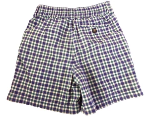 Y2K Purple Plaid Shorts 4-5 Boys Gap Golf Pleated Check Colorful Green Vtg XS - Picture 1 of 8