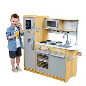 KidKraft Uptown Natural Play Kitchen with 1 Piece Accessory Play Set - Picture 1 of 4