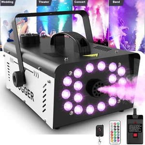 2500W RGB 18LED Nebelmaschine Bühnenlicht Halloween Party DJ Disco+Fernbedienung - Imagen 1 de 12