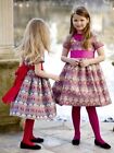New Oscar de la Renta Girls Box Pleated Fit Flare Bow Dress Red or Pink Lace 12