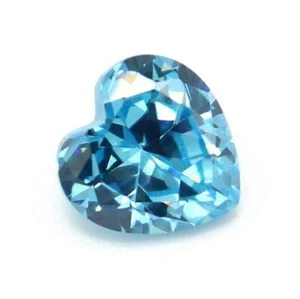 10mm Loose Sapphire Aqua Blue Heart Shape Faceted Cut AAAAA VVS Loose Gemstone - Picture 1 of 2