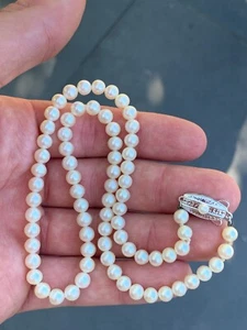 Silver Mikimoto cultured pearl necklace - Imagen 1 de 9
