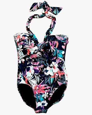 Leilani Women's Swimsuit 1 Piece High Cut Floral Tropical Size 10  Style J720684 - Image 1 of 4