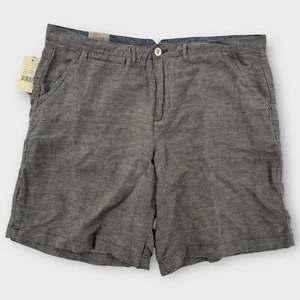 Jachs Shorts Mens 40 Classic Fit Chino Dark Grey Linen Blend Casual Hiking NEW - Picture 1 of 9