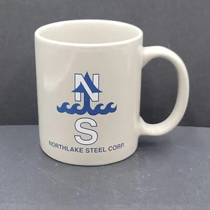 Northlake Steel Corp Kaffeebecher Tasse grau blau weiß Vintage - Bild 1 von 9