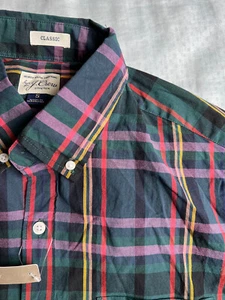 J. Camisa a cuadros con botones pequeños calce clásico $98 - Imagen 1 de 3