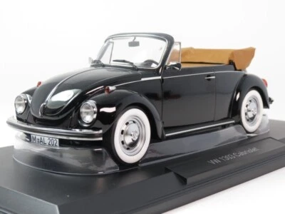 Norev Volkswagen VW Beetle 1303 cabriolet black 1973 1/18 188533 - Immagine 1 di 4