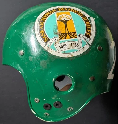 Casco y botines Ed Buchanan Game Worn 1965 Saskatchewan Roughriders CFL fútbol americano Foto 1 de 4