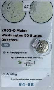 2003 D Maine State Quarter Graded 64-65 - Picture 1 of 2
