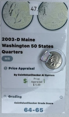 2003 D Maine State Quarter Graded 64-65 - Image 1 of 2