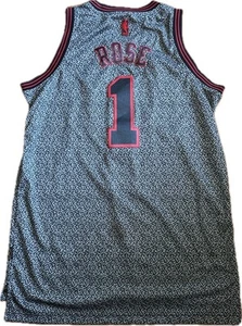 Adidas Chicago Bulls Derrick Rose #1 NBA Jersey Gray Stitched Adult 27616A01 EUC - Picture 1 of 12