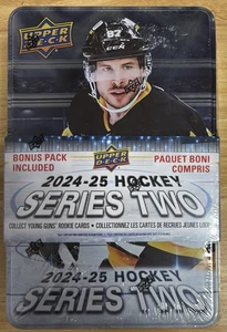 2024-25 Cubierta Superior Serie 2 Hockey Lata NHL ¡Nuevo y Sellado de Fábrica! 8 Packs + Bonus - Imagen 1 de 1