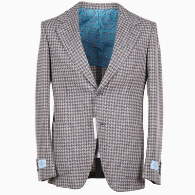 Abrigo deportivo Belvest gris bronceado tejido suave pata de gallo a cuadros lana 40R (UE 50) NUEVO CON ETIQUETAS Foto 1 de 4