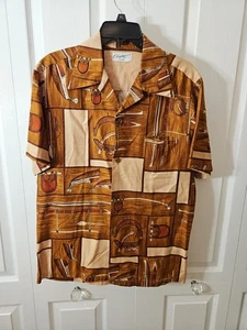 Camisa de Campamento de Surf De Colección Años 70 Chapmans Hawaiana Botón Frontal Para Hombres Hawaii EE. UU. Talla M/L - Imagen 1 de 12