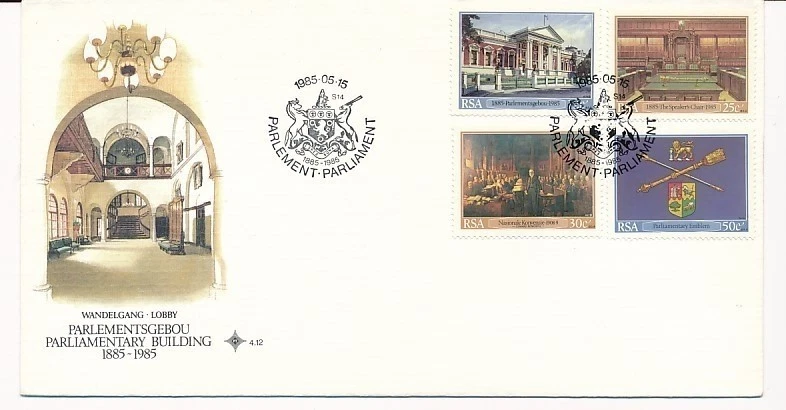 D89987 Parliamentary Building Architecture 1985 FDC South Africa - Image 1 of 1
