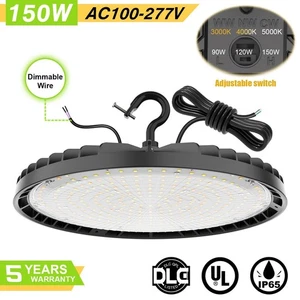 150W UFO LED High Bay Lights Warehouse Commercial Gym Shop Lighting 3000K-5000K - Picture 1 of 12