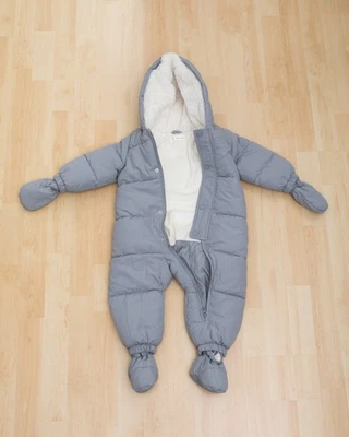 Winter Schneeanzug für Baby/Kinder, hellgrau, mit Handschuh und Schuh, Gr. 80 - Bild 1 von 4