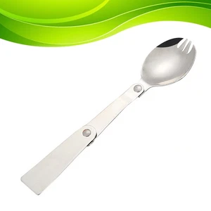  Multifunctional Outdoor Tableware Stainless Steel Foldable Spoon - Picture 1 of 11