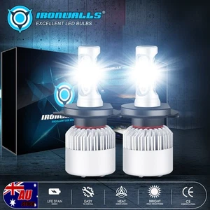 9003 H4 LED Headlight Globes Bulbs Kit High Low Dual Beam 6500K 120W 14400LM x2 - Picture 1 of 12