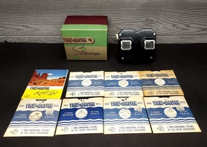 1950's SAWYERS VIEW MASTER STEREOSCOPE IN ORIGINAL BOX W/ 7 VACATION REELS - Picture 1 of 11
