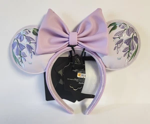 Cerchietto orecchie glicine Loungefly Disney Minnie Mouse profumato ricamato floreale - Foto 1 di 10