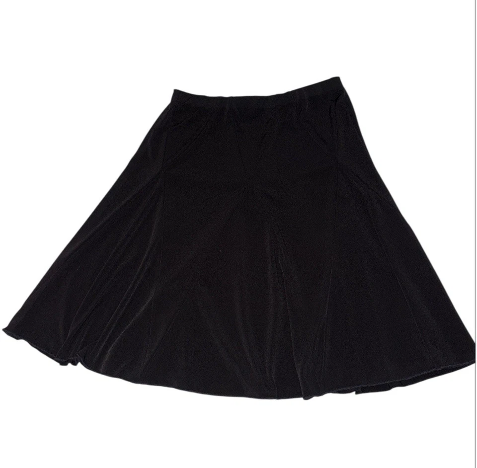 BCX Girl Black Fit Flare Skirt Medium 8-10 Black Stretchy Cute Y2K School - Image 1 of 4