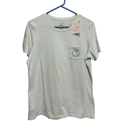 Ivory Ella Elephant Short Sleeve Tee Women’s M Sail Blue Organic Cotton T-shirt - Image 1 of 4