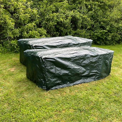 SELECTIONS Pack of 2 Garden Patio Table Cover Waterproof Rectangular Furniture Green 2.03m