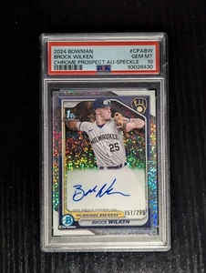 2024 Bowman Brock Wilken 1st Bowman Speckle Refractor Auto */299 PSA 10  - Picture 1 of 2