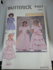 Butterick Pattern 4327- dresses Girls size 1 Flower Girl - Picture 1 of 7