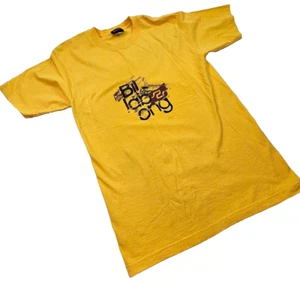 Billabong T Shirt Men Medium Yellow 100% Cotton 2-Sided Graphic Surf Beach - Picture 1 of 8