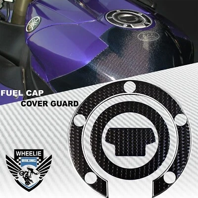 NEGRO Y CROMO TANQUE GASOLINA TAPA COMBUSTIBLE CUBIERTA PROTECCIÓN PROTECTOR YAMAHA YZF R1/R6/FZ/FZR Foto 1 de 4