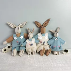 East of India Felt Rabbit Decorations Hanging and Sitting Easter - Picture 1 of 17